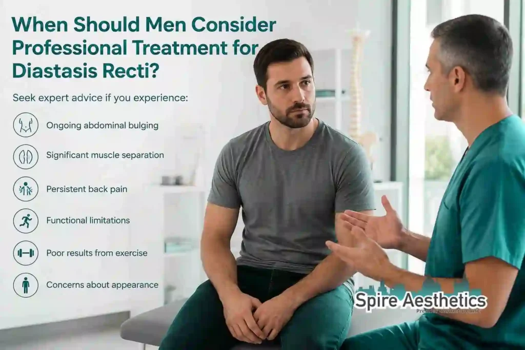 When Should Men Consider Professional Treatment for Diastasis Recti Cheshire?