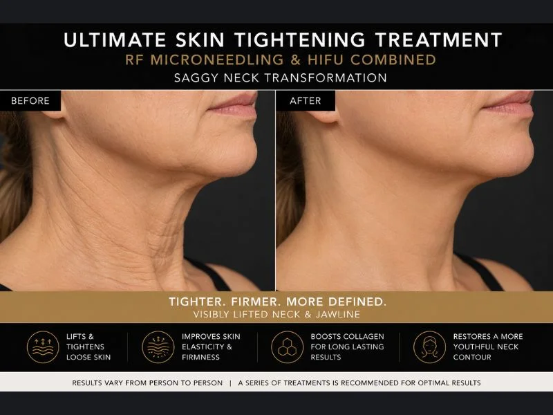 before and after Ultimate skin tightening treatment Cheshire